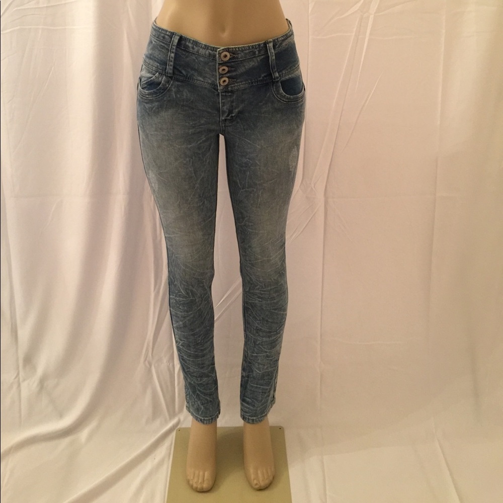 Stretchy Light Acid Wash Jeans